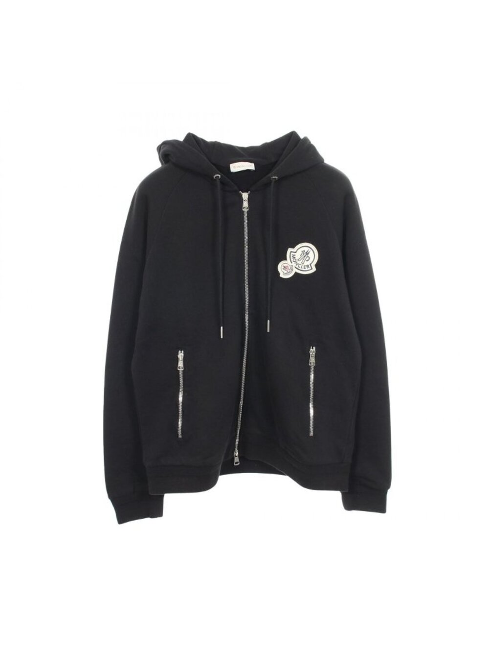 Moncler Hoodie Black Cotton Zip
